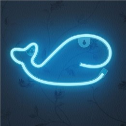 LAMPARA DECORATIVA NEON LED WHALE BLUE FOREVER