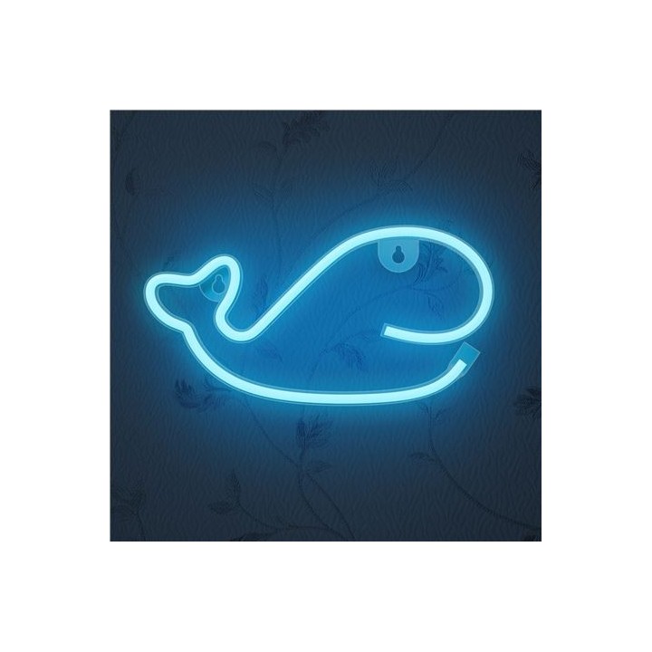 LAMPARA DECORATIVA NEON LED WHALE BLUE FOREVER
