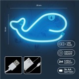 LAMPARA DECORATIVA NEON LED WHALE BLUE FOREVER