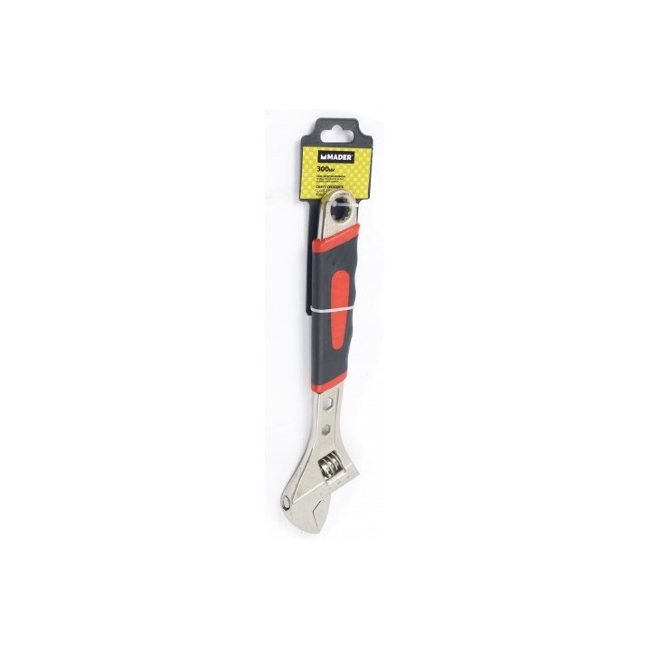 LLAVE INGLESA AJUSTABLE 12" MANGO GOMA MADER
