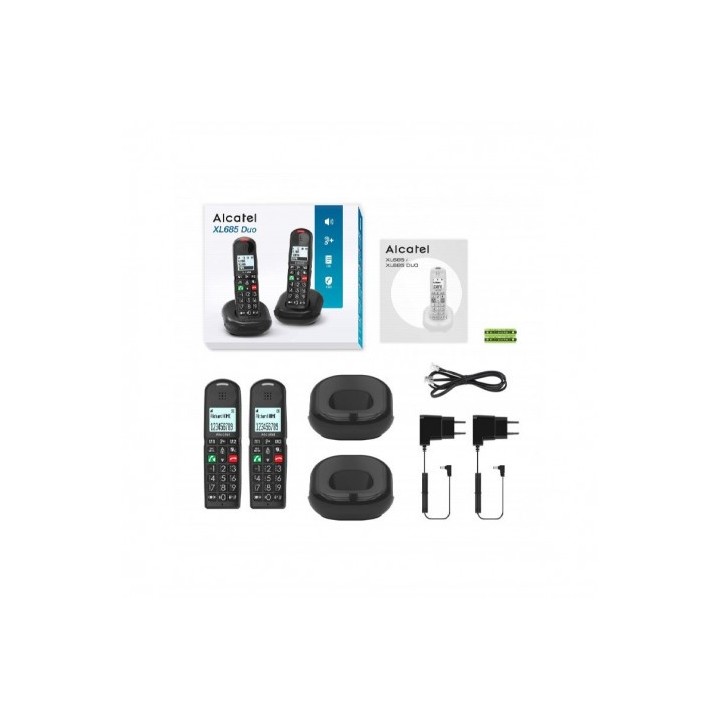 TELEFONO ALCATEL SENIOR TECLAS GRANDES DUO XL685 NEGRO