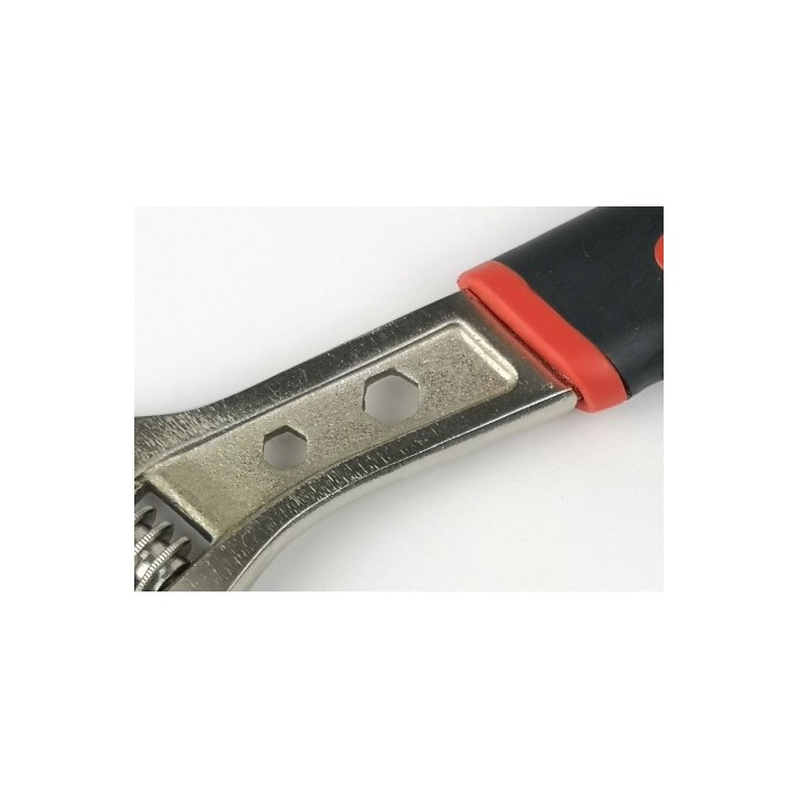 LLAVE INGLESA AJUSTABLE 12" MANGO GOMA MADER