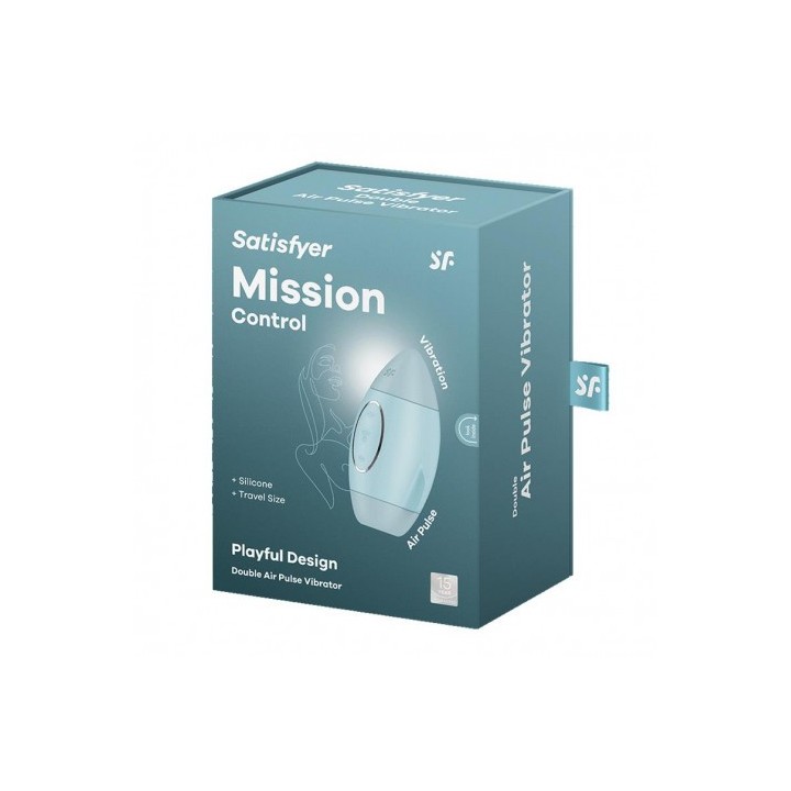 SUCCIONADOR Y VIBRADOR MISSION CONTROL AZUL SATISFYER