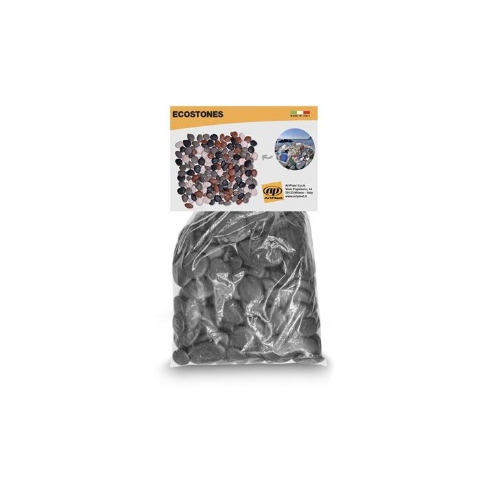 PIEDRAS DECORATIVAS JARDIN EN POLIPROPILENO REGENERADO 1KG ANTRACITA ARTPLA