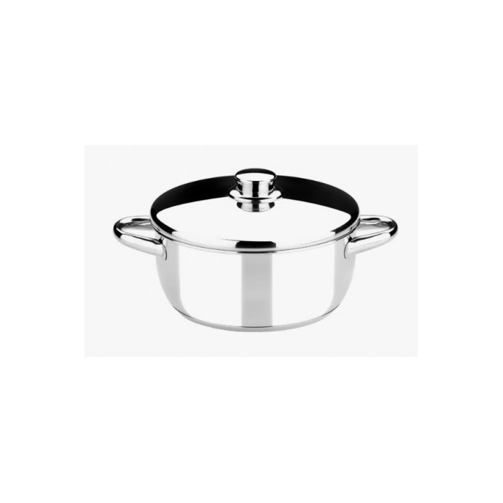 CACEROLA DE ACERO INOXIDABLE 30CM 7 LITROS OPTIMA CON TAPA ACERO MONIX