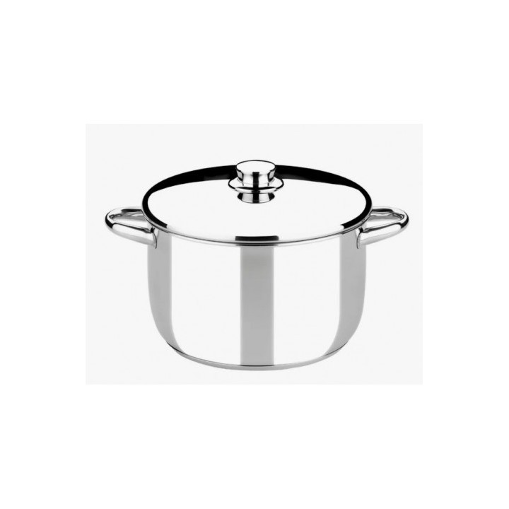 OLLA DE ACERO INOXIDABLE 26CM 8 LITROS OPTIMA CON TAPA ACERO MONIX