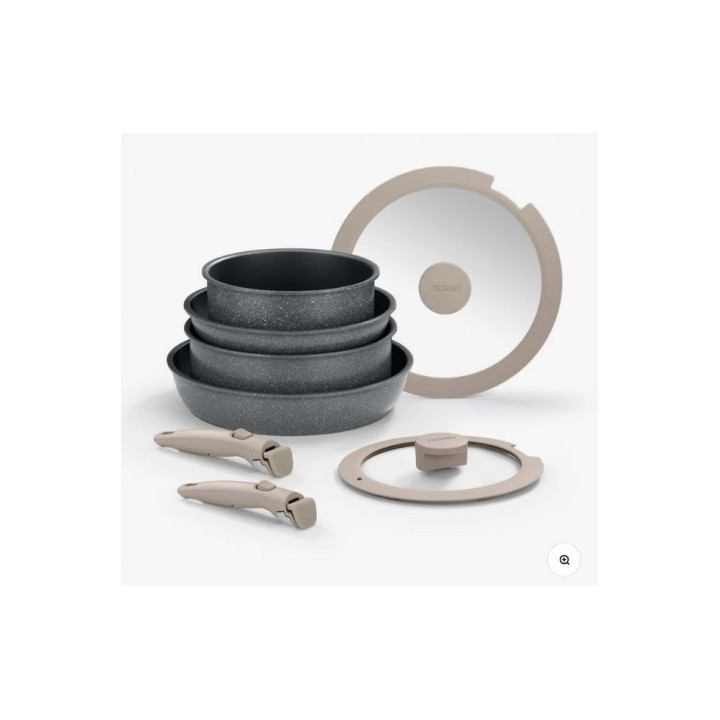 SET 3 SARTENES 20/24/26CM CON MANGO EXTRAIBLE ONE CLICK PIETRA MONIX