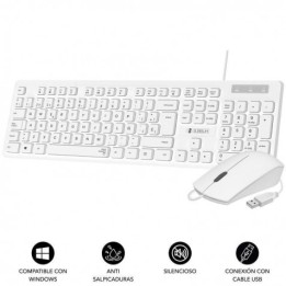 COMBO TECLADO Y RATON CON CABLE BUSINESS SLIM BLANCO SUBBLIM