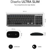 COMBO TECLADO Y RATON WIRELESS Y BLUETOOTH PRESTIGE EXTENDIDO NEGRO SUBBLIM