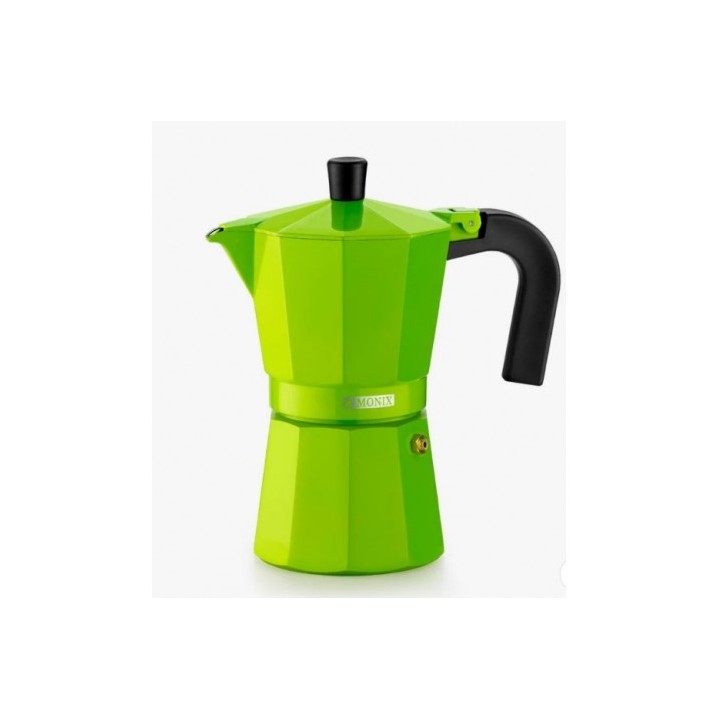 CAFETERA ITALIANA 3 TAZAS ALUMINIO VERDE MONIX