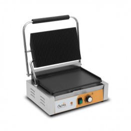 SANDWICHERA INDUSTRIAL SUPERFICIE MIXTA (RAYADA + LISA) 2200W CHEF PRO