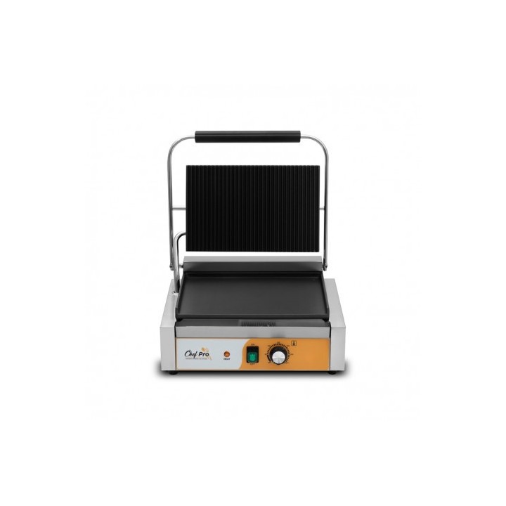 SANDWICHERA INDUSTRIAL SUPERFICIE MIXTA (RAYADA + LISA) 2200W CHEF PRO