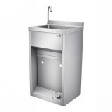 LAVAMANOS ACERO INOX INDUSTRIAL CON GRIFO DE PIE Y DISPENSADOR CHEF PRO