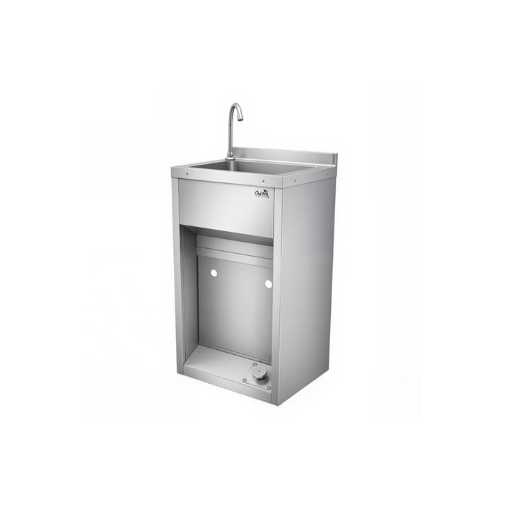 LAVAMANOS ACERO INOX INDUSTRIAL CON GRIFO DE PIE Y DISPENSADOR CHEF PRO