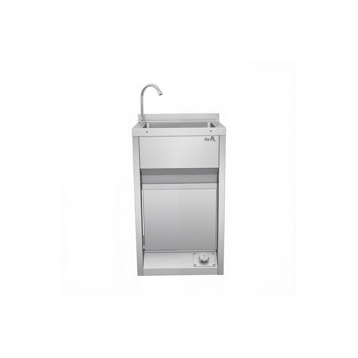 LAVAMANOS ACERO INOX INDUSTRIAL CON GRIFO DE PIE Y DISPENSADOR CHEF PRO