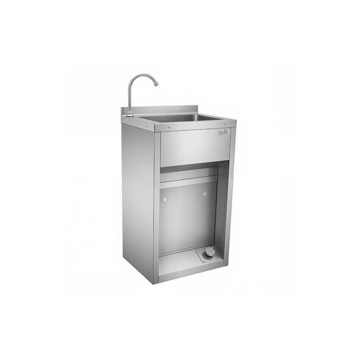 LAVAMANOS ACERO INOX INDUSTRIAL CON GRIFO DE PIE Y DISPENSADOR CHEF PRO