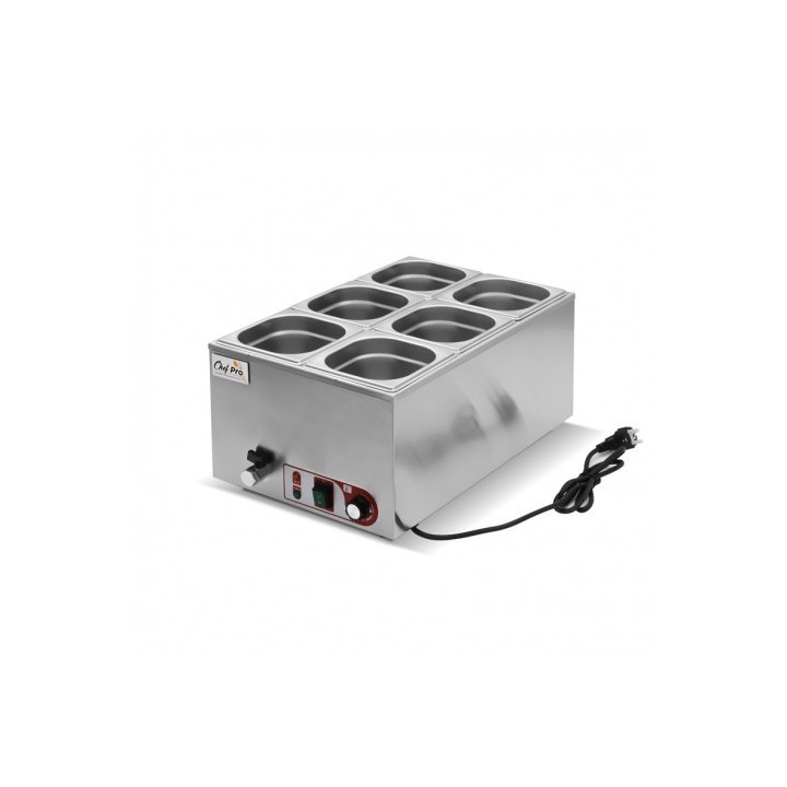 BAÑO MARIA INDUSTRIAL 6 CUBETAS 1200W CHEF PRO
