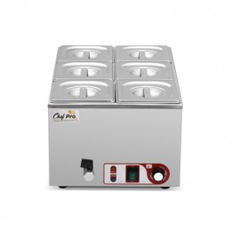 BAÑO MARIA INDUSTRIAL 6 CUBETAS 1200W CHEF PRO