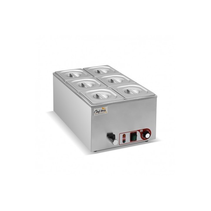BAÑO MARIA INDUSTRIAL 6 CUBETAS 1200W CHEF PRO
