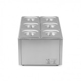 BAÑO MARIA INDUSTRIAL 6 CUBETAS 1200W CHEF PRO