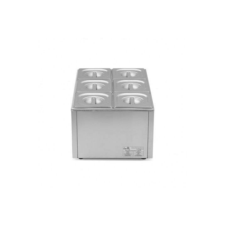 BAÑO MARIA INDUSTRIAL 6 CUBETAS 1200W CHEF PRO