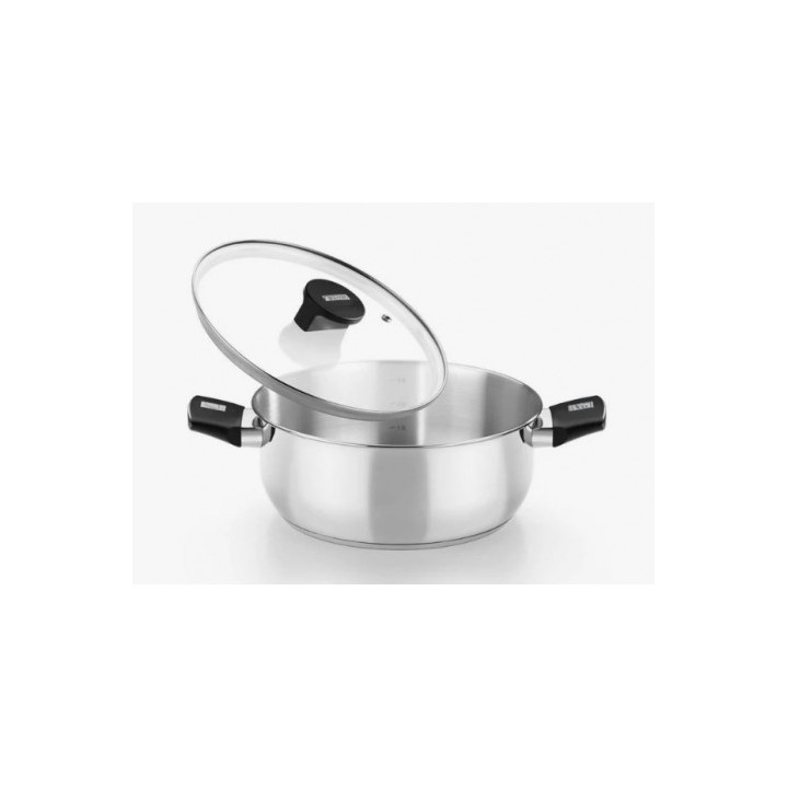 CACEROLA ACERO INOX CON TAPA VIDRIO 16CM ELITE MONIX
