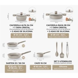 BATERIA DE COCINA 10 PIEZAS DENMARK MONIX