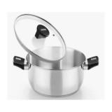 CACEROLA ACERO INOX CON TAPA VIDRIO 20CM ELITE MONIX