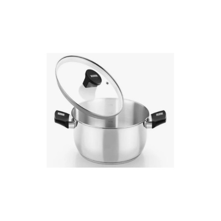 CACEROLA ACERO INOX CON TAPA VIDRIO 20CM ELITE MONIX