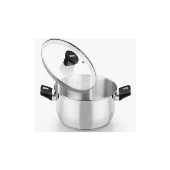 CACEROLA ACERO INOX CON TAPA VIDRIO 24CM ELITE MONIX
