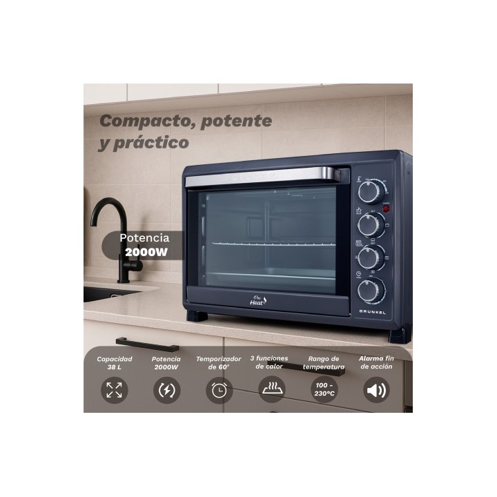 HORNO ELECTRICO CONVECCION 38 LITROS 2000W HR-38PRO GRUNKEL