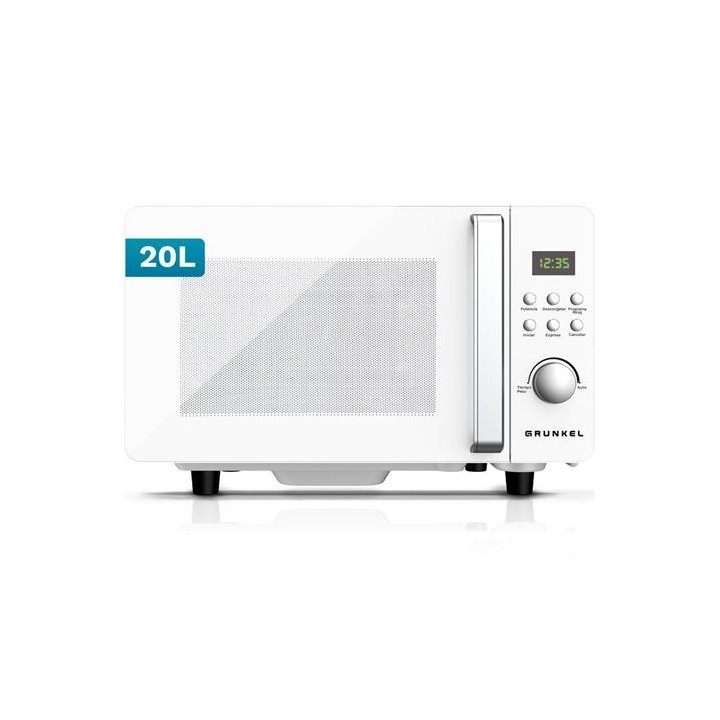 MICROONDAS SIN PLATO CON GRILL 20 LITROS 700W GRUNKEL