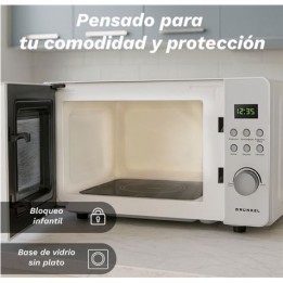 MICROONDAS SIN PLATO CON GRILL 20 LITROS 700W GRUNKEL