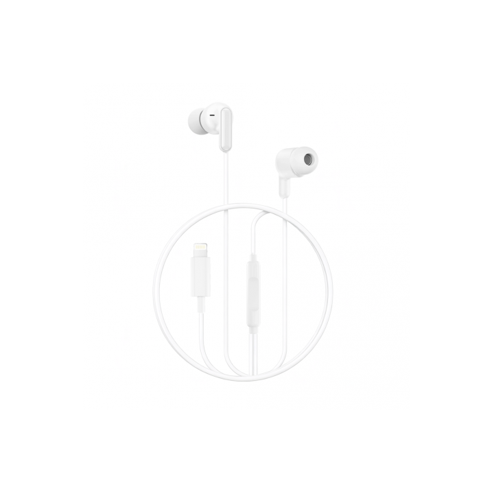AURICULAR CON MICROFONO CON PUERTO LIGHTNING EP85 BLANCO XO