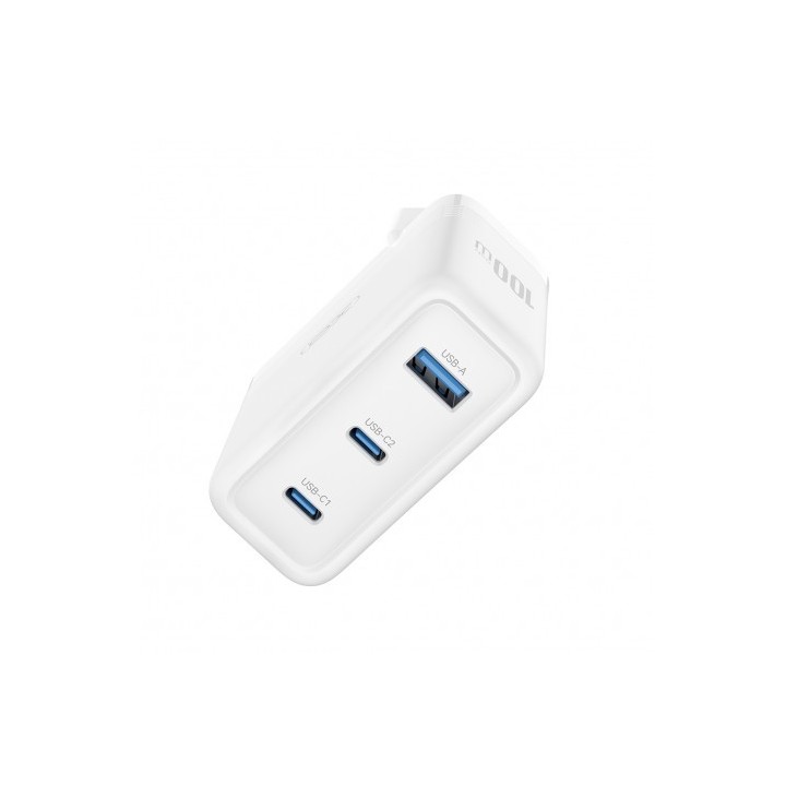 CARGADOR USB+USB-C X2 100W CE35 BLANCO XO
