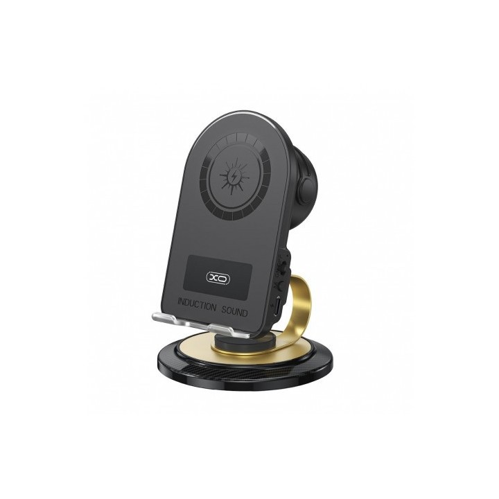 SOPORTE PARA SMARTPHONE CON ALTAVOZ BLUETOOTH Y CARGA INALAMBRICA F69 XO