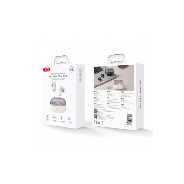 AURICULARES TWS BLUETOOTH CON CANCELACION RUIDO G42 BEIGE XO
