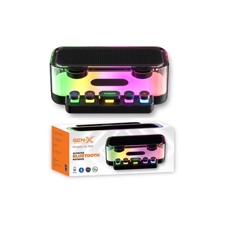 ALTAVOZ BLUETOOTH 14W CON LED RGB AL-1615 GEN-X
