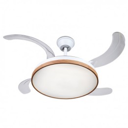 VENTILADOR DE TECHO RETRÁCTIL 30W CON LED Y 6 VELOCIDADES MADERA MUVIP