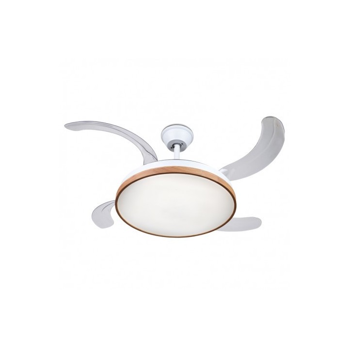 VENTILADOR DE TECHO RETRÁCTIL 30W CON LED Y 6 VELOCIDADES MADERA MUVIP