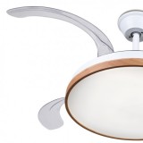 VENTILADOR DE TECHO RETRÁCTIL 30W CON LED Y 6 VELOCIDADES MADERA MUVIP