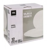 VAJILLA 12 PIEZAS REDONDA BLANCO OPAL EVERETT