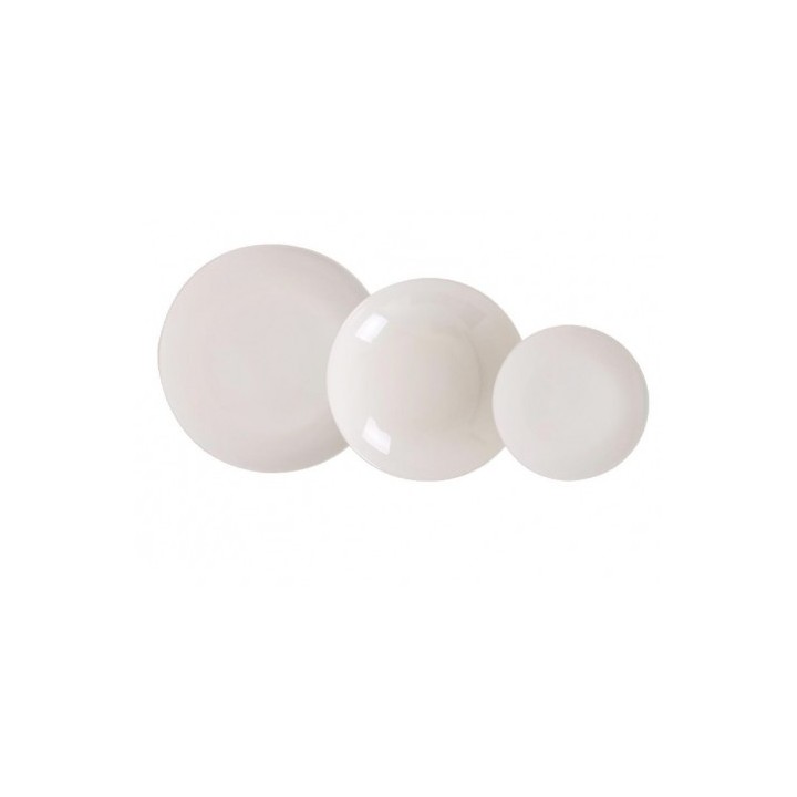 VAJILLA 18 PIEZAS ALFARES MONACO IVORY BRILLO