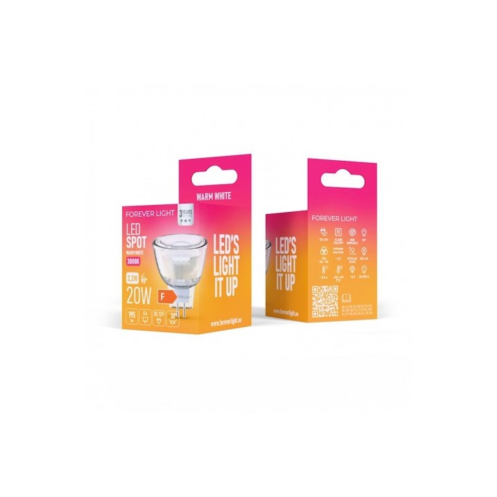 BOMBILLA LED G4 MR 11 2.2W 12V 195LUMEN LUZ CALIDA FOREVER