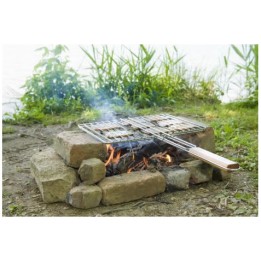 PARRILLA DOBLE CON CIERRE 48X27 Y MANGO MADERA CAMPINGAZ