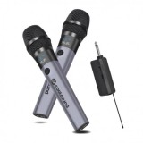 PACK 2 MICROFONOS INALÁMBRICOS UHF CON RECEPTOR Y BATERÍA COOLSOUND