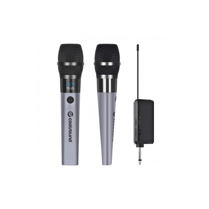 PACK 2 MICROFONOS INALÁMBRICOS UHF CON RECEPTOR Y BATERÍA COOLSOUND