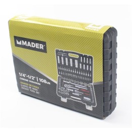 MALETÍN HERRAMIENTAS C.V. 108 PIEZAS 1/4" - 1/2" MADER