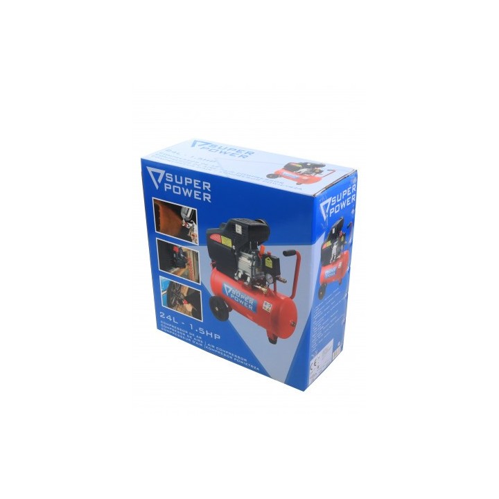 COMPRESOR DE AIRE 24 LITROS 1.5HP SUPER POWER