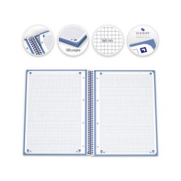 CUADERNO ESPIRAL TAPA DURA AZUL A4+ CUADRICULADO 5X5 OXFORD
